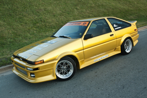 Halifax, Canada - September 3, 2005: Toyota AE86 sport coupe parked on a suburban street.