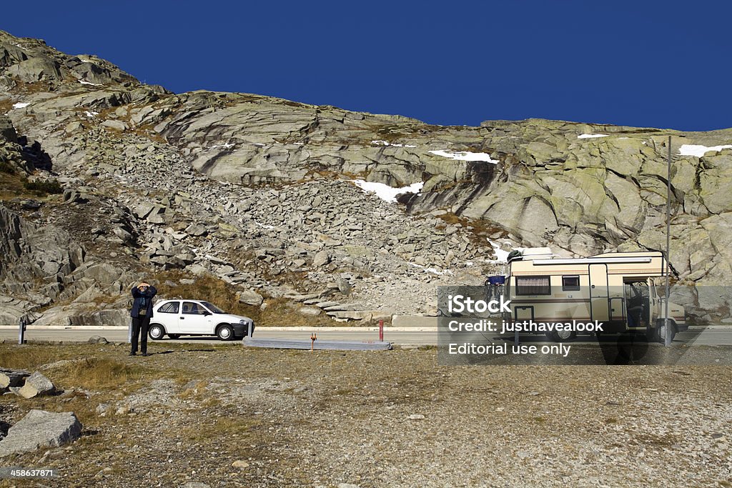 Touristen auf San Gottardo - Lizenzfrei Alpen Stock-Foto