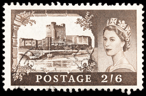 Richmond, Virginia, USA - July 12th, 2012:  Cancelled Stamp From The United Kingdom Featuring Queen Elizabeth II.