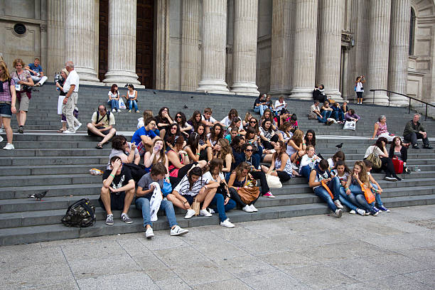 Teenage Tourists stock photo