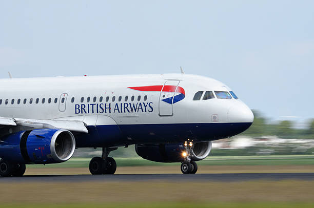 British Airways airlines plane taking off stock photo