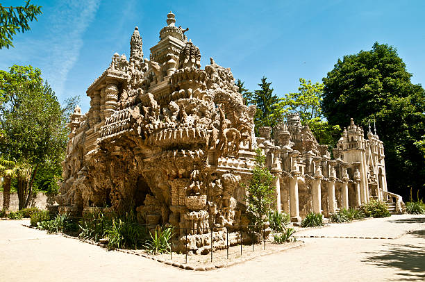 Hauterives, France - May 24, 2011: Le Palais Ideal, It's a castle built stone by stone from 1879 till 1912 by Ferdinand Cheval, the postman of the town. It's uniqueness attracts many visitors to Hauterives through the year.