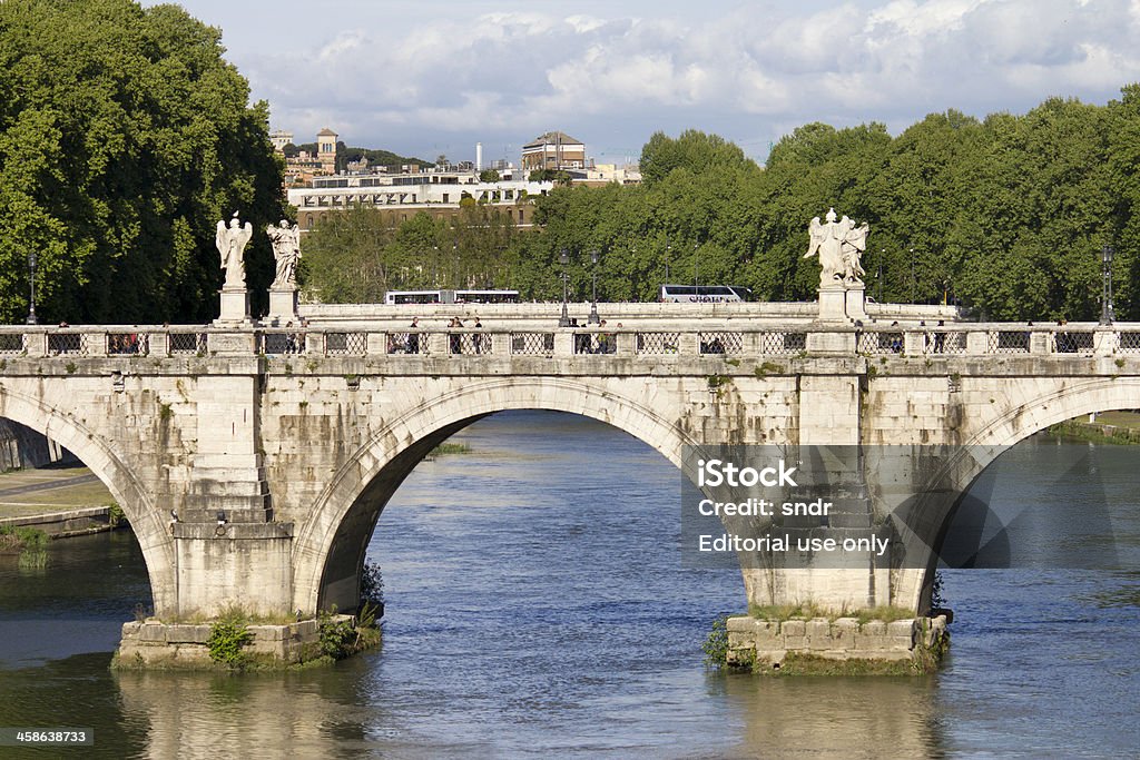 Ponte Sant Angelo a Roma" - Foto stock royalty-free di Acqua