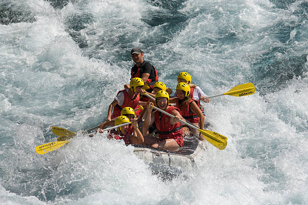 뗏목 - rafting white water rafting water sport cooperation 뉴스 사진 이미지