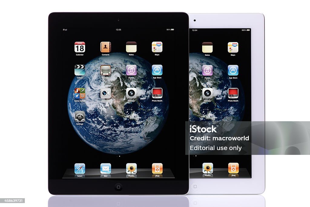 iPad 2 preto e branco - Foto de stock de Branco royalty-free