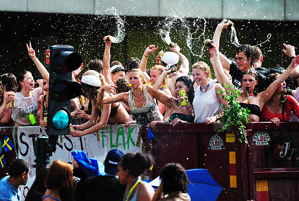 swedish students celebrating graduation - studenter sweden bildbanksfoton och bilder