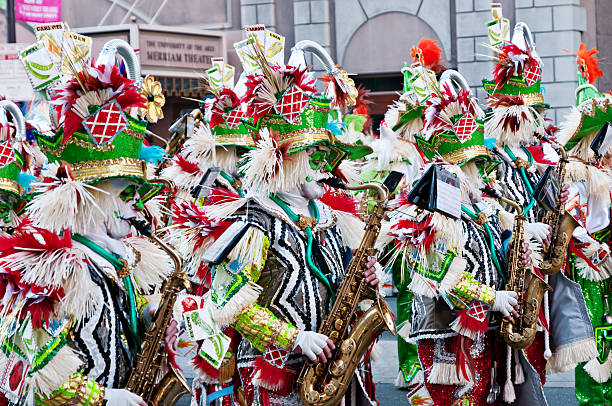 Annual Philadelphia Mummers parade in front of Merriam Theater stock photo