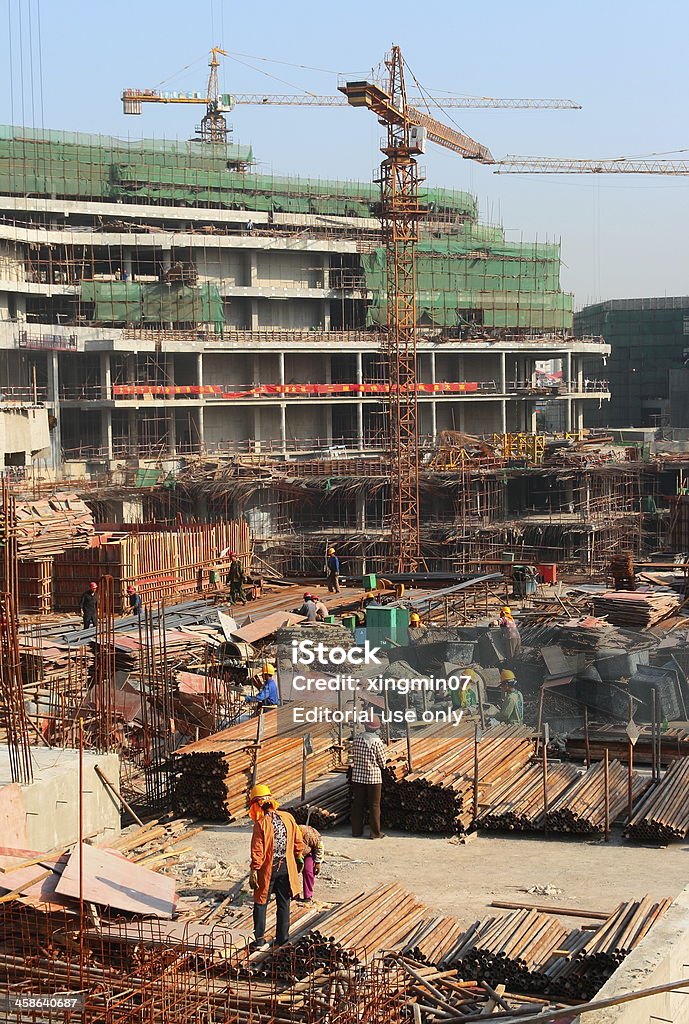 Cantiere di costruzione di Sviluppo cinese di Pechino - Foto stock royalty-free di Cina