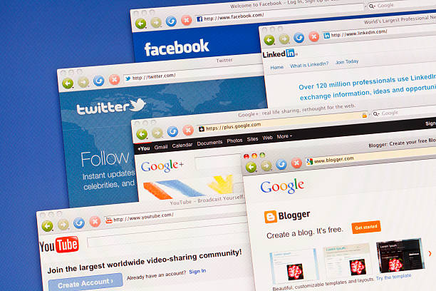 soziale networking - google blog social networking symbol stock-fotos und bilder