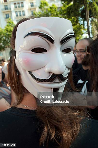 Anónimo Protester Foto de stock y más banco de imágenes de .org - .org, Actividad, Actividad física