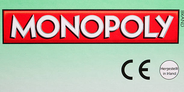 Monopoly brand lettering on box stock photo