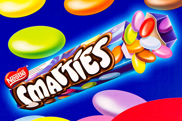 Tube of Nestle Smarties stock photo