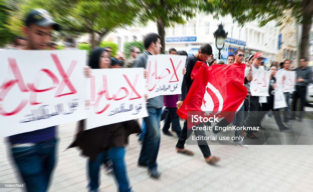 Protesta in Tunisia - Foto stock royalty-free di Tunisia