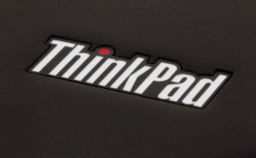 Boston, USA - July 5, 2011: Close-up of the Lenovo Thinkpad Laptop Logo