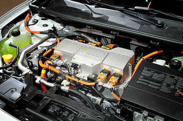 renault fluence motor - battery electric car hybrid vehicle electric vehicle - fotografias e filmes do acervo