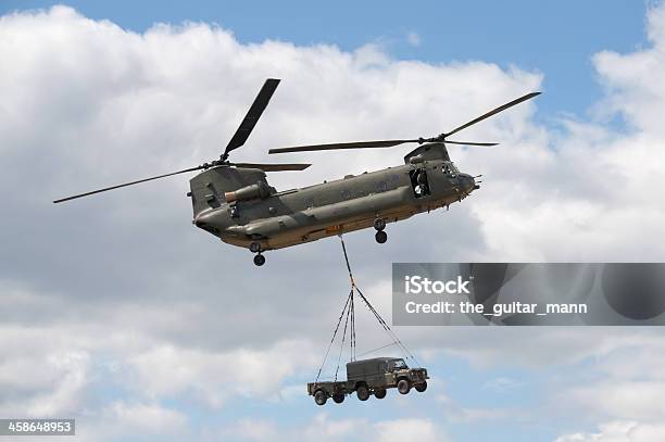 Chinook Helicopter Stock Photo - Download Image Now - Boeing CH-47 Chinook, Picking Up, Car