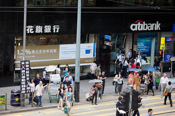 citibank filial em hong kong - named financial services company - fotografias e filmes do acervo