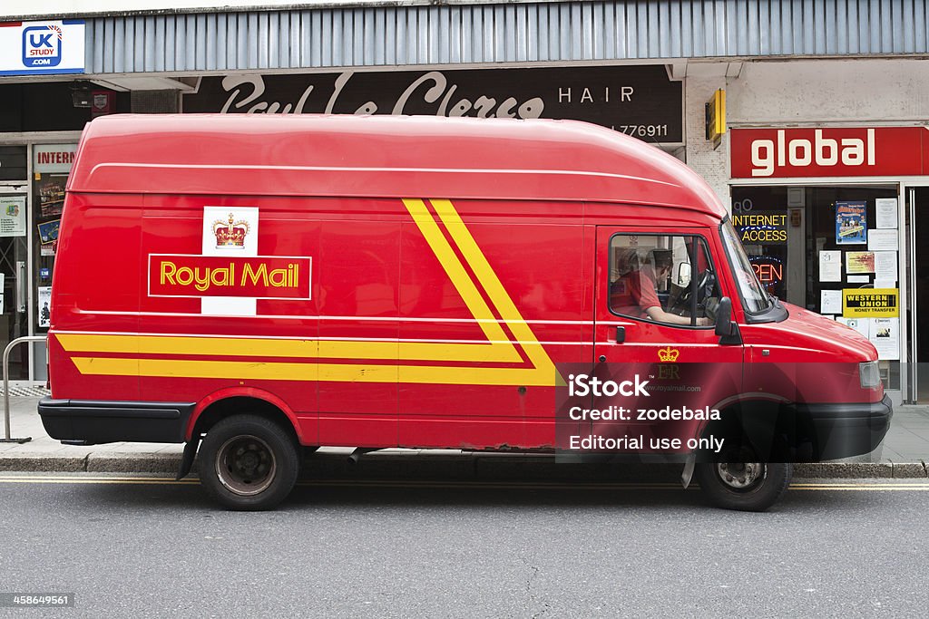 The Royal Mail Post Van Brighton, United Kingdom - July 7, 2011: The Royal Mail Post Van along the streets of the city center. Royal Mail is the national postal service of the United Kingdom Mail Stock Photo