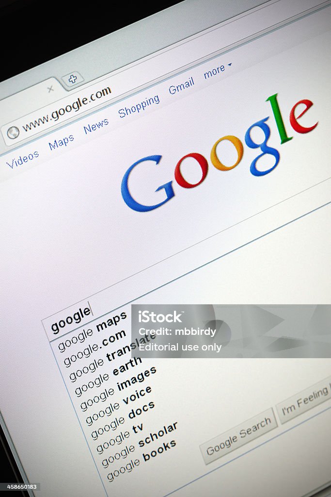 Google の検索のウェブサイトで GoogleChrome ブラウザ - グーグルのロイヤリティフリーストックフォト
