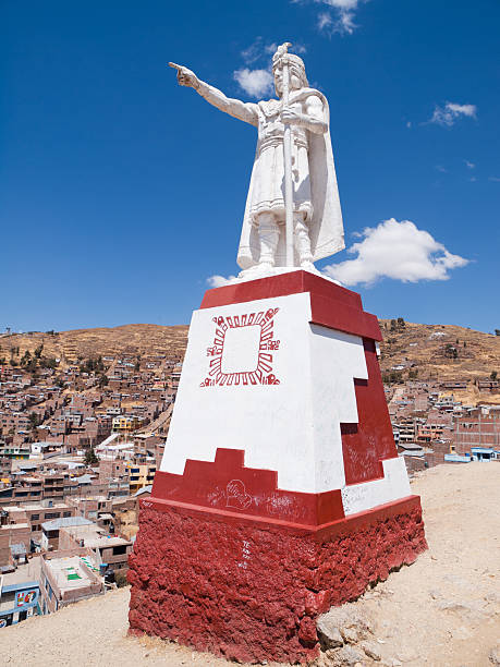 Puno, Peru - September 1, 2009: Inca emperor Manco Kapac statue, Puno, Peru
