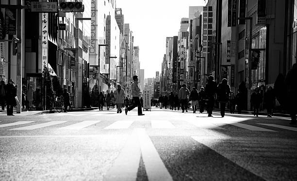 Sunday in Ginza stock photo
