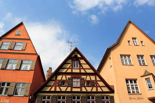 Houses in town Dinkelsbühl stock photo