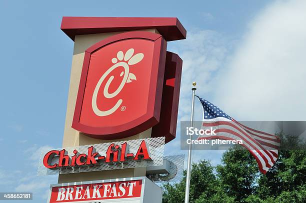 Chickfila Logo Sign Stock Photo - Download Image Now - Chick-Fil-A, Logo, Chicken Meat