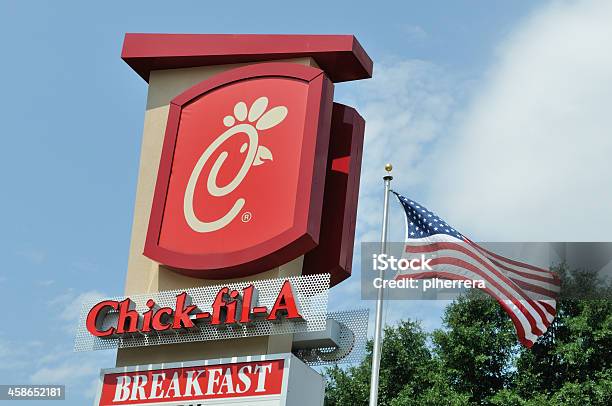 Chickfila Logo Sign Stock Photo - Download Image Now - Chick-Fil-A, Logo, Chicken Meat