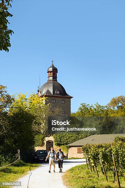 Trekking Around Castle Vollrads Stock Photo - Download Image Now - Adult, Adults Only, Architecture