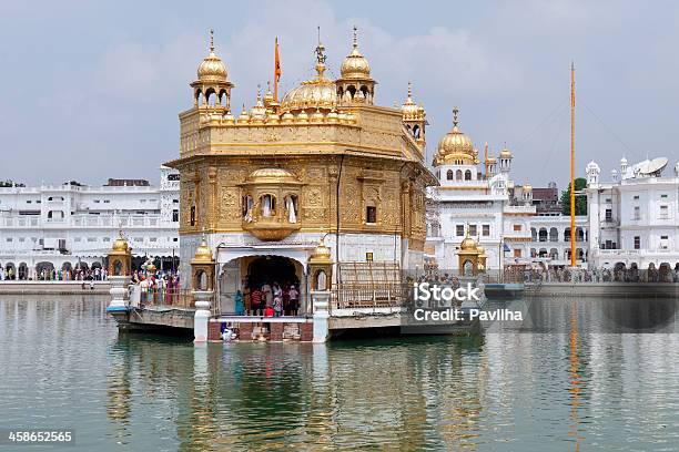 Golden Temple Reflecting In Water Amritsar Stock Photo - Download Image Now - Architecture, Asia, Copy Space