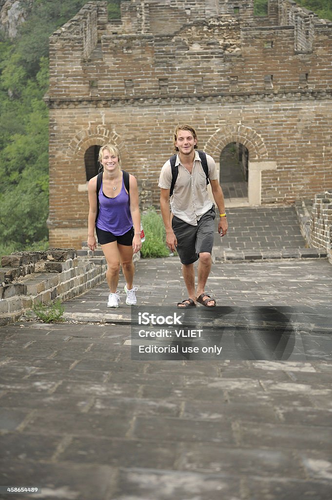 Touristen an der Chinesischen Mauer - Lizenzfrei Asien Stock-Foto