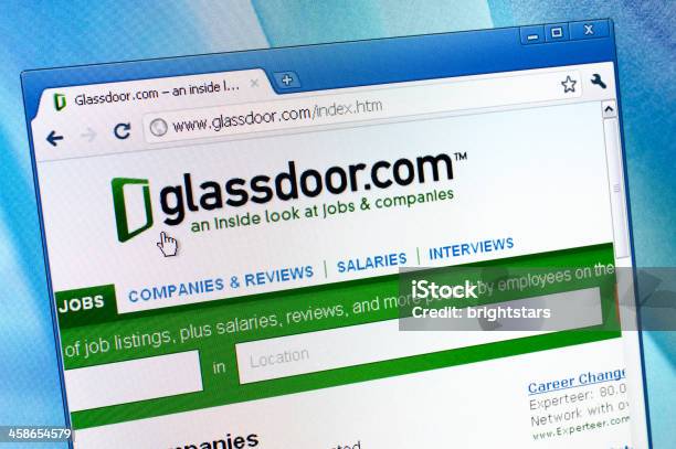 Glassdoor Sito Web Al Browser - Fotografie stock e altre immagini di Affari - Affari, Assunzione, Browser Web