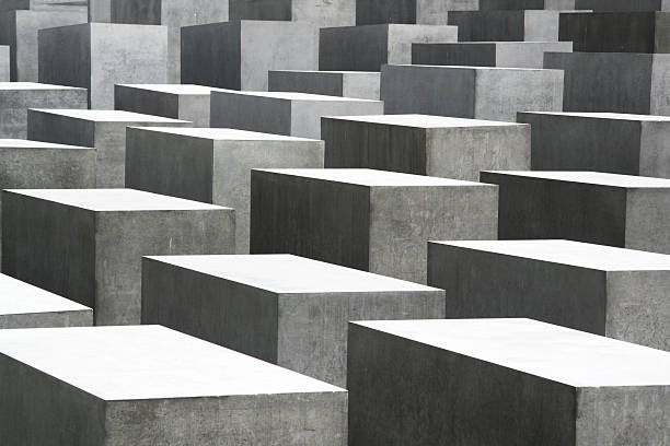 Light &amp; Shadow on Holocaust Memorial in Berlin, Germany stock photo