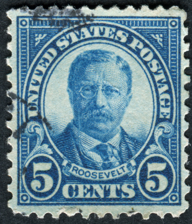Richmond, Virginia, USA - October 22nd, 2011: Cancelled Stamp From The United States Featuring Theodore Roosevelt Who Was The 26th President Of The United States.