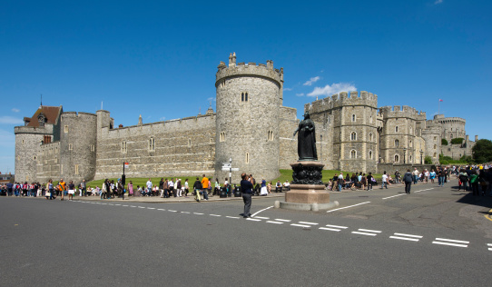 Windsor, United Kingdom - July 24th 2011Hundreds of tourists gather outside Widsor Castle on a summers day.