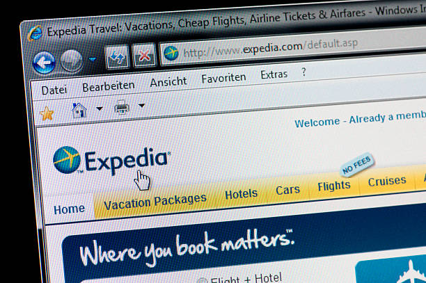 expedia-접사를 슛 실제 모니터 - www http internet visual screen 뉴스 사진 이미지