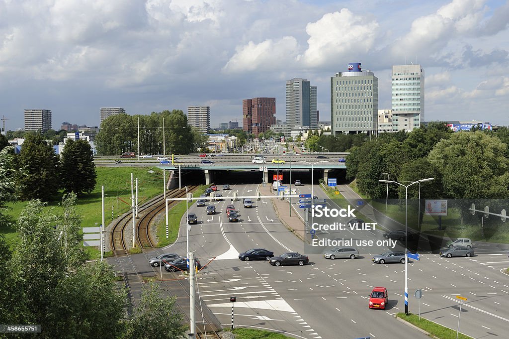 Ver a estrada e skyline no Sul de Utrecht - Royalty-free Utrecht Foto de stock