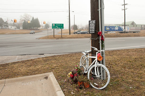 Ghost Bike Memorial stock photo