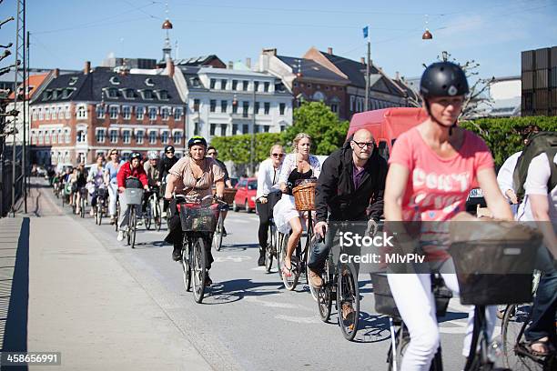 Rush Hour In Copenhagen Stock Photo - Download Image Now - Bicycle, Copenhagen, Cycling