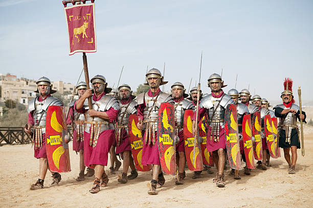 Legion marching - Jerash, Jordan stock photo
