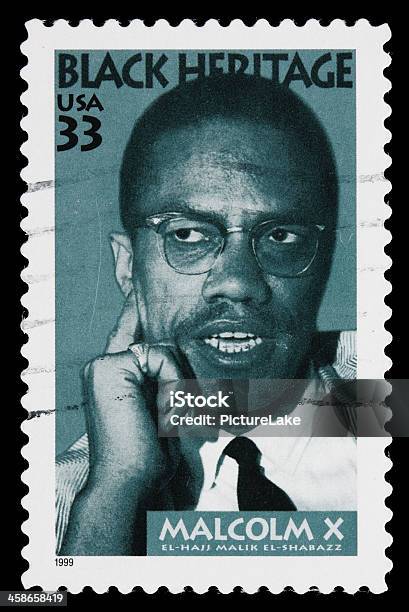 Usa Malcolm X Postage Stamp Stock Photo - Download Image Now - Black History in the US, African Ethnicity, American Civil Rights Movement