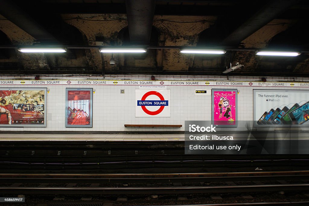 London underground Euston Square station London, England: December 13, 2009 - London underground Euston Square station. Euston Square is a London Underground station at the corner of Euston Road and Gower Street, just north of University College London and within walking distance of Euston railway station. Brand Name Stock Photo