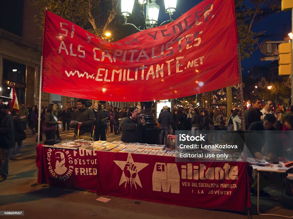 Generalstreik in Spanien - Lizenzfrei Barcelona - Spanien Stock-Foto