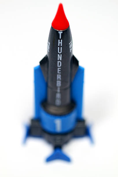Vancouver, Canada - January 29, 2012: Thunderbird 1, from the Thunderbirds television series, against a white background. The toy is from Matchbox.