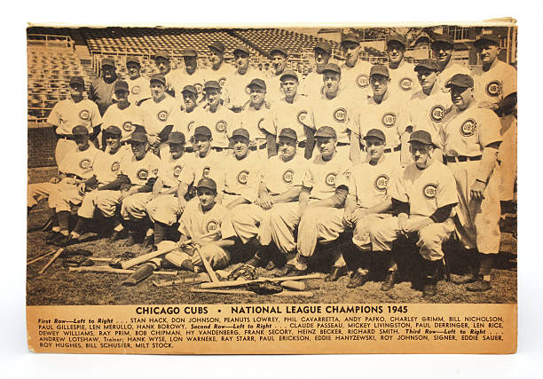 foto de 1945 chicago cubs, campeones de la liga nacional - 1945 fotografías e imágenes de stock