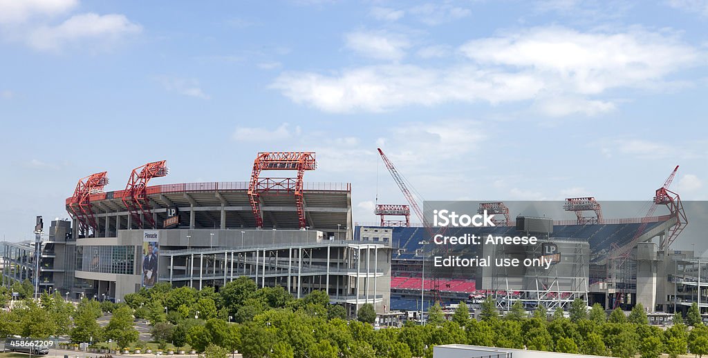 LP Field, Nashville, Tennessee "Nashville, Tennessee, USA - May 3, 2012: LP Field is a football stadium in Nashville is home to Tennessee Titans (National Football League) and the Tennessee State University Tigers. The stadium is also used as a venue for other events by the city of Nashville." American Football - Sport Stock Photo