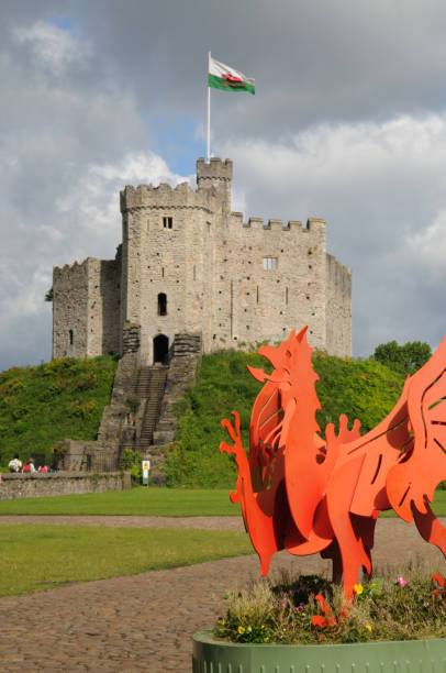 Norman Keep, Cardiff Castle, Wales stock photo