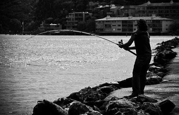 Fishing In Sausalito stock photo