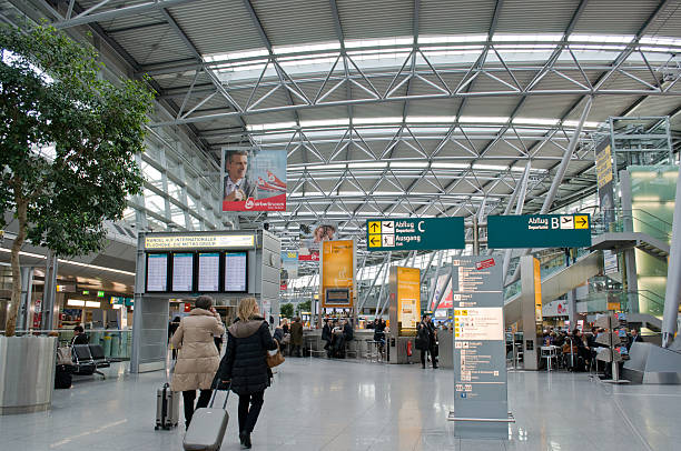 International Airport Düsseldorf Germany stock photo