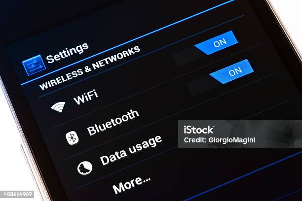 Photo libre de droit de Sans Fil Et Les Réseaux Paramètres De Samsung Galaxy Nexus Android 4 banque d'images et plus d'images libres de droit de Bluetooth